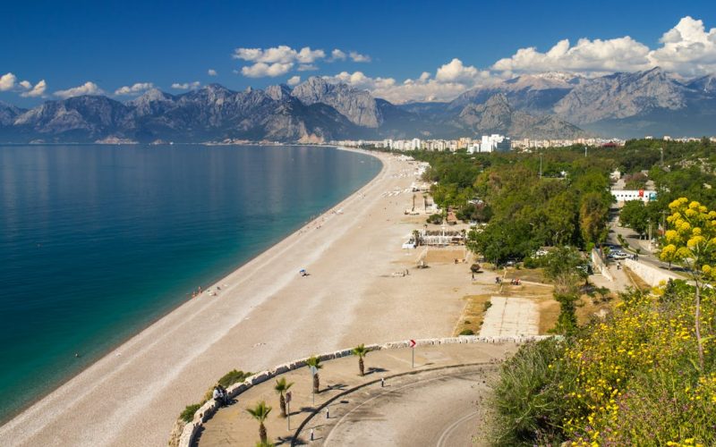 Panoramic view of Antalya coastline